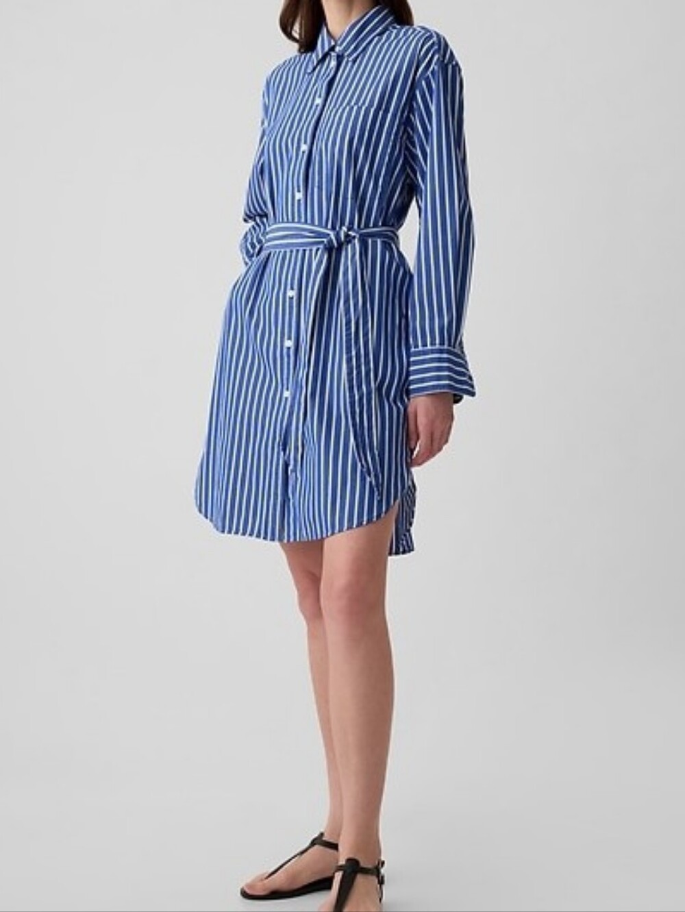 GAP Blue and White Striped Shirt Mini Dress